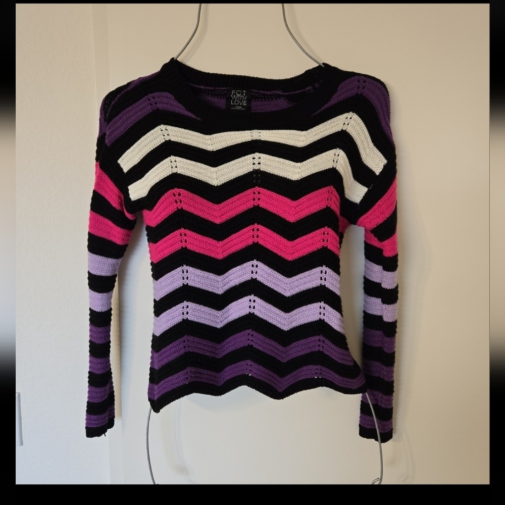Colorful Chevron Knit Sweater